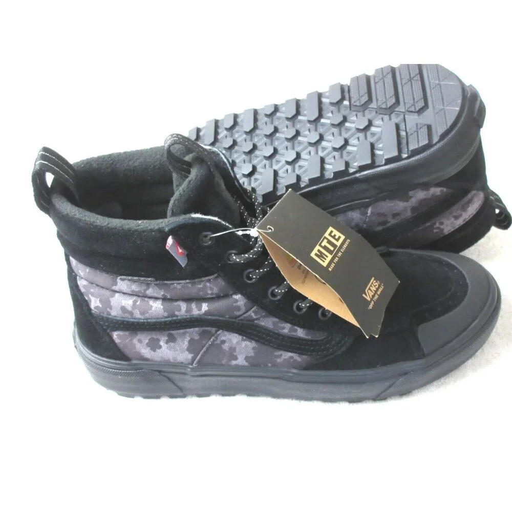 Vans Women's Sk8-Hi MTE-2 All Weather Boots Black Grey Camouflage Size 8.5 NIB